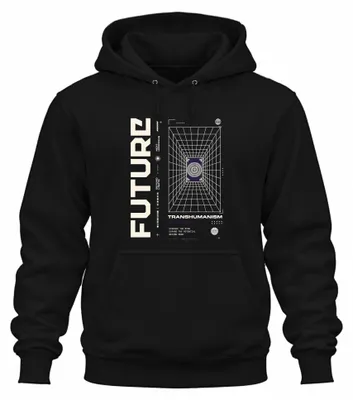 Imagen del producto de Sudadera con capucha "Japan Y2K Singularity", diseño "Future Transhumanism Upgrade", color , talla S