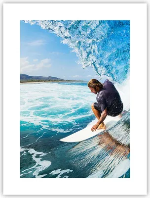 Produktbild von Poster - Poster ohne Rahmen - Surfen Surfer Ozean Welle - 30x40 cm - Wand Bild - Wanddeko - Wandbilder - Kunstposter - Wandposter - Bilder - Kunstdruck - Wanddekoration - Wandbild - P2XPA30x40-2785