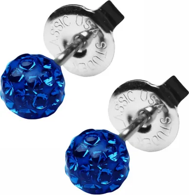 Produktbild von Studex Sensitive Chirurgenstahl Ohrstecker Feuerball Kristall blau 4,5 mm