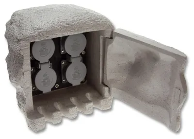 Obrázek produktu pro Ecolite Zahradni sloupek se zásuvkami XSTA-224G Kamenný sloupek STONE, 4x zásu