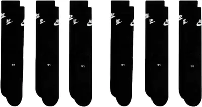 Produktbild von 6 Paar NIKE DX5025 Essential CREW Socken Damen, Herren, Unisex Sportsocken - Farbe: Schwarz - Größe: 38-42