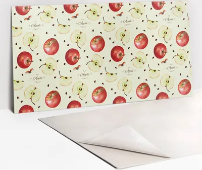 Produktbild von Dekorative PVC Wandpaneele - Küchenpaneele Rückwand hart Innenwand - 100 x 50 - rote Äpfel