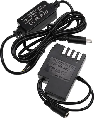 Produktbild von vhbw USB Netzteil kompatibel mit Panasonic Lumix DMC-GH4, DMC-GH4R, DMC-GH3A Kamera, Digitalkamera + DC Kuppler (Ersatz für DMW-DCC12), 2m