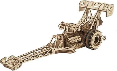 Produktbild von Ugears 3D mechanisches Holzpuzzle Rennwagen (Dragster)
