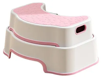 Produktbild von Toiletten-Squat-Hocker, rutschfeste Basis, ergonomisches Design, Helles Pink