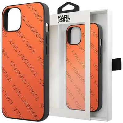 Produktbild von Karl Lagerfeld KLHCP13SPTLO iPhone 13 mini 5,4  Hardcase orange / orange Perforated Allover Handyhülle
