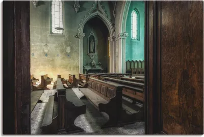 Produktbild von ARTland Leinwandbild Lost Place - Kirche - verlassene Orte Größe: 120x80 cm