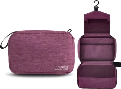 Produktbild von Kulturbeutel violett, groß, faltbar, Kosmetiktasche, für Reisen