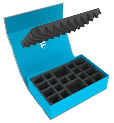 Produktbild von Blaue Magnetbox mit Schaumstoff für 20 Weihnachtsengel-Figuren