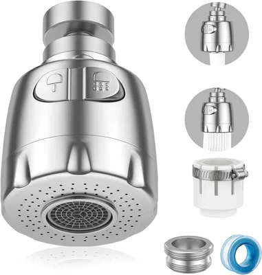 Produktbild von Kran – 360 Grad schwenkbar – Küchenarmatur – Wasser sparende Armatur – Duschkopf für Küche und Badezimmer – 2 Modi