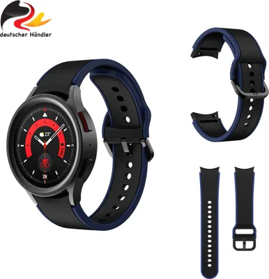 Produktbild von Moe-Pley™ Samsung Galaxy Watch 4 / 5 / 6 Armband 20mm - Silikon - Zweifarbig - Schwarz-Blau