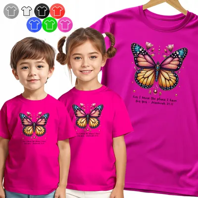 Produktbild von Kinder T-Shirt - Schmetterling WALENTYNKOWY Aufdruck für Mädchen - S