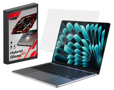 Produktbild von Bildschirmglas für MacBook Air 13" M5 2026, Grizz HybridGlass Easy mit App-Rahmen