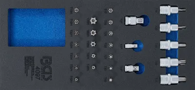 Produktbild von BGS 4097 1/3 Werkstattwageneinlage: Bit- und Biteinsatz-Sortiment, 27-tlg.