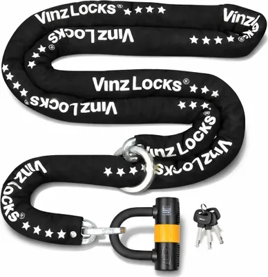 Produktbild von VINZ Trivor Kettenschloss ø11mm | ART 4 Zertifikat | Motorradschloss Kette Mopedschloss | sicheres Motorrad schloss Roller & E-scooter & Panzerschloss | 120 - 300 cm x (300cm)