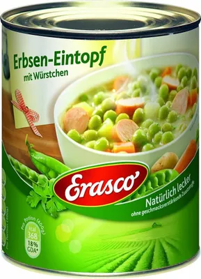 Obrázok produktu pre Erasco Erbsen mit Würstchen Dosen-Eintopf 850 ml