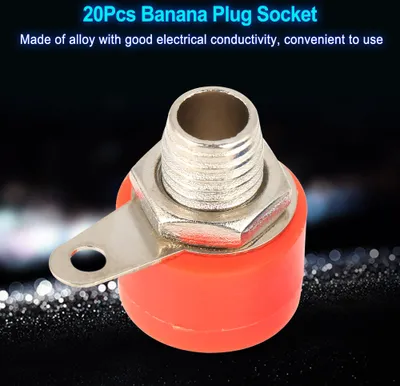 Obrázek produktu pro 20 ks Smíšené barvy 4mm reproduktorové zesilovací svorky Banánová zásuvka Konektory Jack