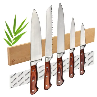 Produktbild von ECENCE Magnetleiste Messer selbstklebend 40cm Bambus Holz Messerhalter