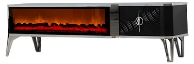 Produktbild von Wohnzimmer-Highlight: TV-Board mit Kaminfunktion, LED und Metallgriff