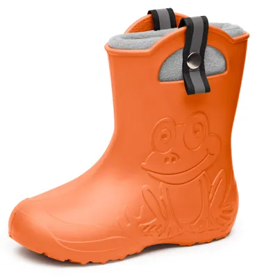 Produktbild von Ladeheid Kinder Federleichte Gummistiefel Thermo Fütterung Mädchen Jungen Rutschfest Regenstiefel Kinder Regenschuhe LA-CA-Frog245 (Orange(151c), 34/35 EU)