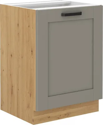 Obrázek produktu pro Dolní jednodveřová skříňka LAILI - šířka 60 cm, světle šedá / dub artisan