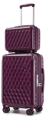 Image de Valise à roulettes - Ensemble de 2 pièces - 51 cm (20 pouces) - Couleur violette (Junyao)