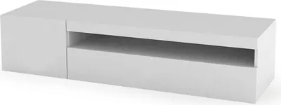 Produktbild von Fernsehschrank Dmangoni, Niedriges Sideboard für Wohnzimmer mit 2 Türen, Sockel für TV-Möbel, 100 %  Italy, cm 150x40h37, glänzend weiß
