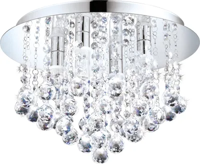 Produktbild von Eglo BAD Deckenleuchte steel, chrome / crystal, clear