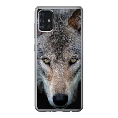 Produktbild von MuchoWow® Handyhülle Schutzhülle Hülle für Samsung Galaxy A52 5G Wolf - Porträt - Schwarz Silikon Softcase Handy Hülle - Umschlag