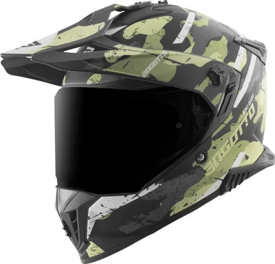 Zdjęcie produktu dla Kask enduro Bogotto FG-601 Sniper z włókna szklanego, czarny mat/szary/zielony, L