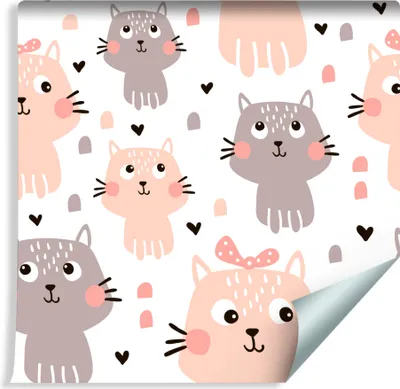 Produktbild von 10m VLIES TAPETE Rolle Kinderzimmer Schüne Kleine Katzen XXL