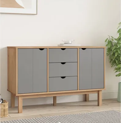 Immagine prodotto di vidaXL Credenza OTTA Brown&Grey 113,5x43x73 cm in legno di pino massiccio