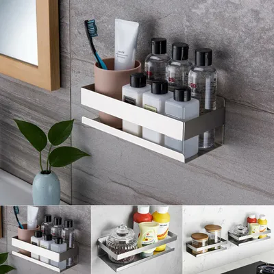 Produktbild von Duschregal Duschablage Montage ohne Bohren Badregal Duschkorb Badregal Küche Edelstahl Silber