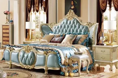 Immagine prodotto di Letto 180x200 cm letto imbottito in ecopelle letto matrimoniale blu