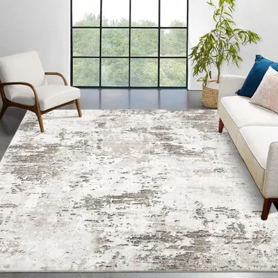 Imagen del producto de Alfombra abstracta moderna, 63 x 230 cm. Lavable y antideslizante