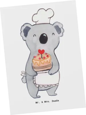 Produktbild von Mr. & Mrs. Panda Postkarte Konditor Herz - Weiß - Geschenk, Postkarten, Geburtstag, Grußkarte, Torte, Kuchen, Bäcker, Fotokarte, Ansichtskarten, Ansichtskarte