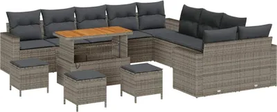 Produktbild von vidaXL Gartensofa-set 14 pcs Grau Poly-Rattan