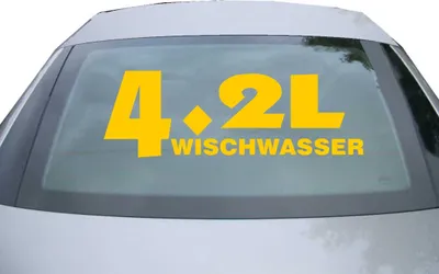 Produktbild von Indigos UG - Aufkleber Heckscheibe & Motorklappe DE2040 - gold - 600x200 mm - Wischwasser - Auto Scheiben Fenster Heckklappe Tuning Racing JDM - Die cut