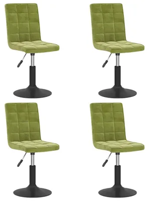 Obrázok produktu pre vidaXL Stoličky do jedálne 4 ks. Otočné svetlozelené zamatové