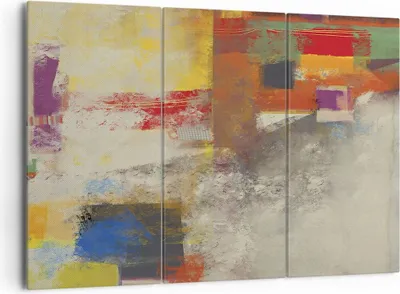 Produktbild von Bild auf Leinwand - Leinwandbild - 3 Teile - Abstraktion die Farben modern - 165x110cm - Wand Bild - Wanddeko - Wandbilder - Leinwanddruck - Bilder - Wanddekoration - Leinwand bilder - CE165x110-4176