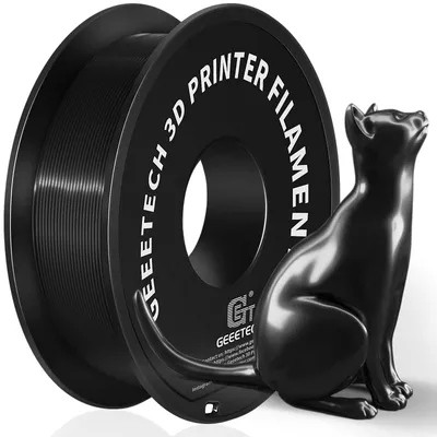 Produktbild von GEEETECH PLA Filament 1,75mm Silk Schwarz, 3D Filament PLA für 3d Drucker 1kg spool
