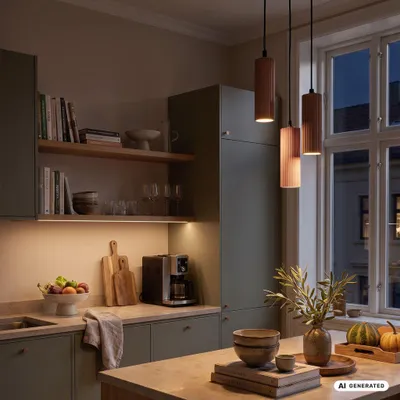 Image de Briloner Suspension LED réglable en hauteur Ø20x120 cm douille GU10 max. 9W 3 lumières coffee-warm grey - Lampe suspendue salle à manger table salon