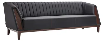 Obrázek produktu pro Pohovka 3místné čalouněné pohovky kožený design textilní pohovka černá pohovka
