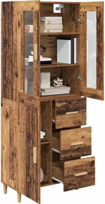 Obrázek produktu pro vidaXL Highboard old wood 69,5 x 34 x 180 cm materiál na bázi dřeva