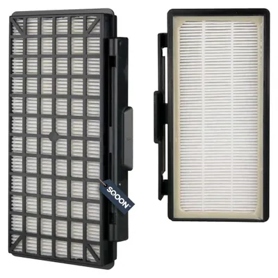 Productafbeelding van SQOON® HEPA-filter geschikt voor Bosch Siemens VSZ62541 - Gelijk aan model: 647753, 577303, 00577303 - Vervangt BBZ154HF - Voor optimale filtering van fijne stofdeeltjes en allergenen