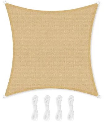 Image de Voile d'ombrage 5 x 5 m - Plastique HDPE résistant - Protection UV - Perméable à l'eau