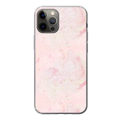 Produktbild von MuchoWow® Handyhülle Schutzhülle Hülle für iPhone 12 Pro Marmor - Rosa - Glitter - Gold - Muster Silikon Softcase Handy Hülle - Abdeckung
