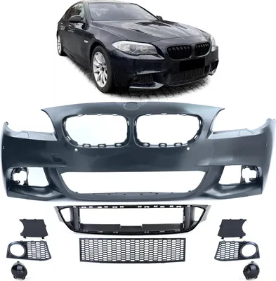 Produktbild von Front Stoßstange Sport Optik + Nebelscheinwerfer Schwarz für 5er BMW F10 F11
