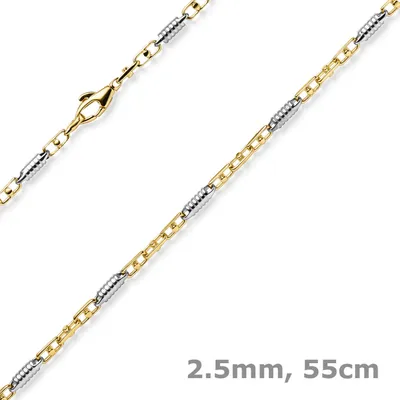2-5mm-Monte-Carlo-Kette-aus-585-Gold-bicolor-massiv-55cm