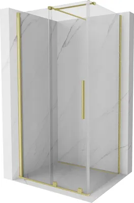 Image de Mexen Velar paroi de douche coulissante 90 x 100 cm, transparent, or brossé - 871-090-100-01-55